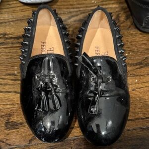 Black Kids Shoes with Tassels